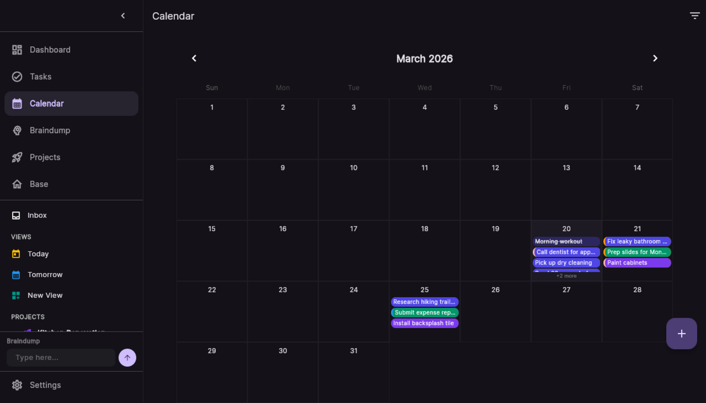 myAtlas desktop — Calendar view