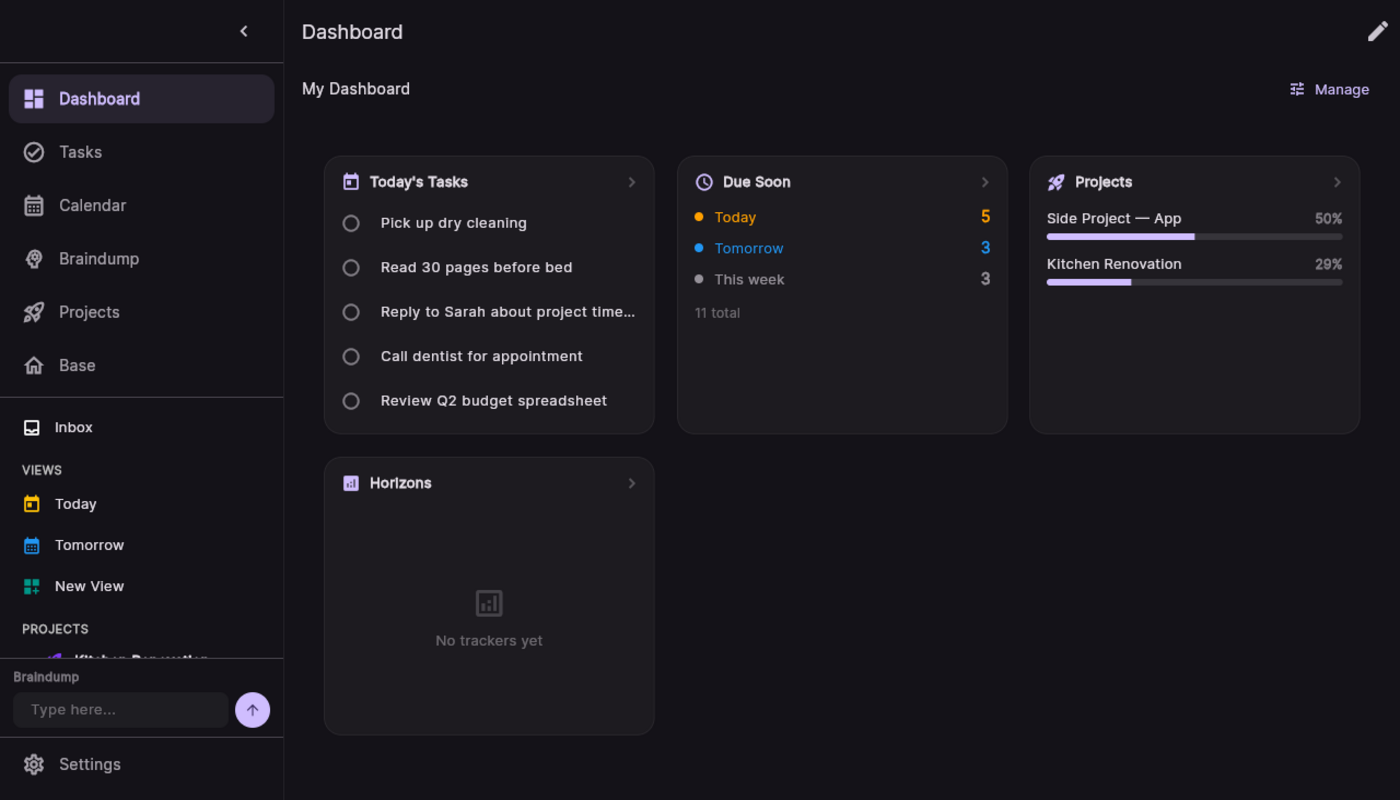 myAtlas desktop — Dashboard with task stats